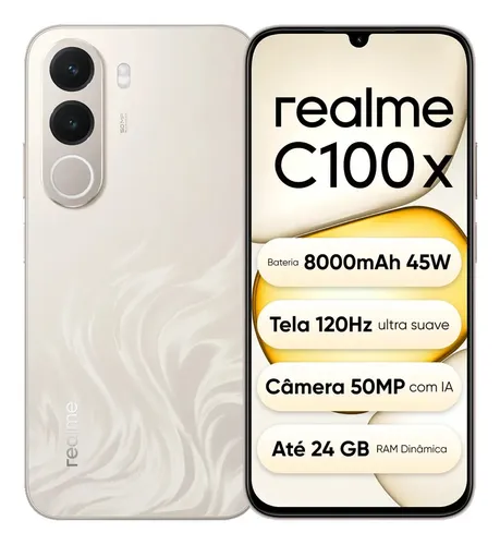 Celular Realme C100x 4gb 256gb - Dourado